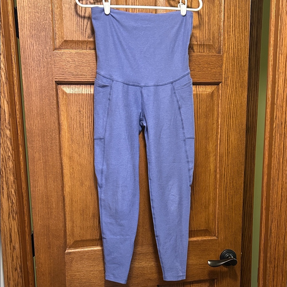 Beyond the Bump Blue High-Waisted Leggings